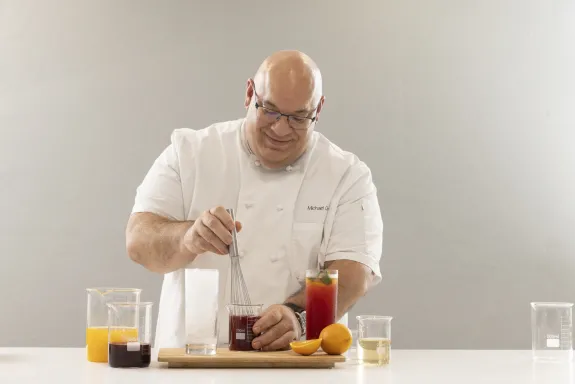 Chef Omo making cocktails